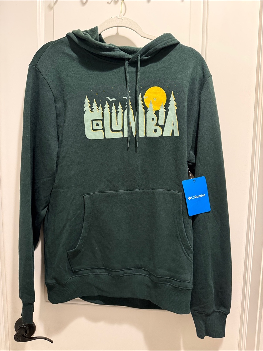NWT Columbia Men's Forest Green Hooded Pullover Sweatshirt